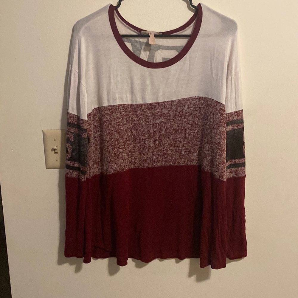 Maroon long sleeve shirt